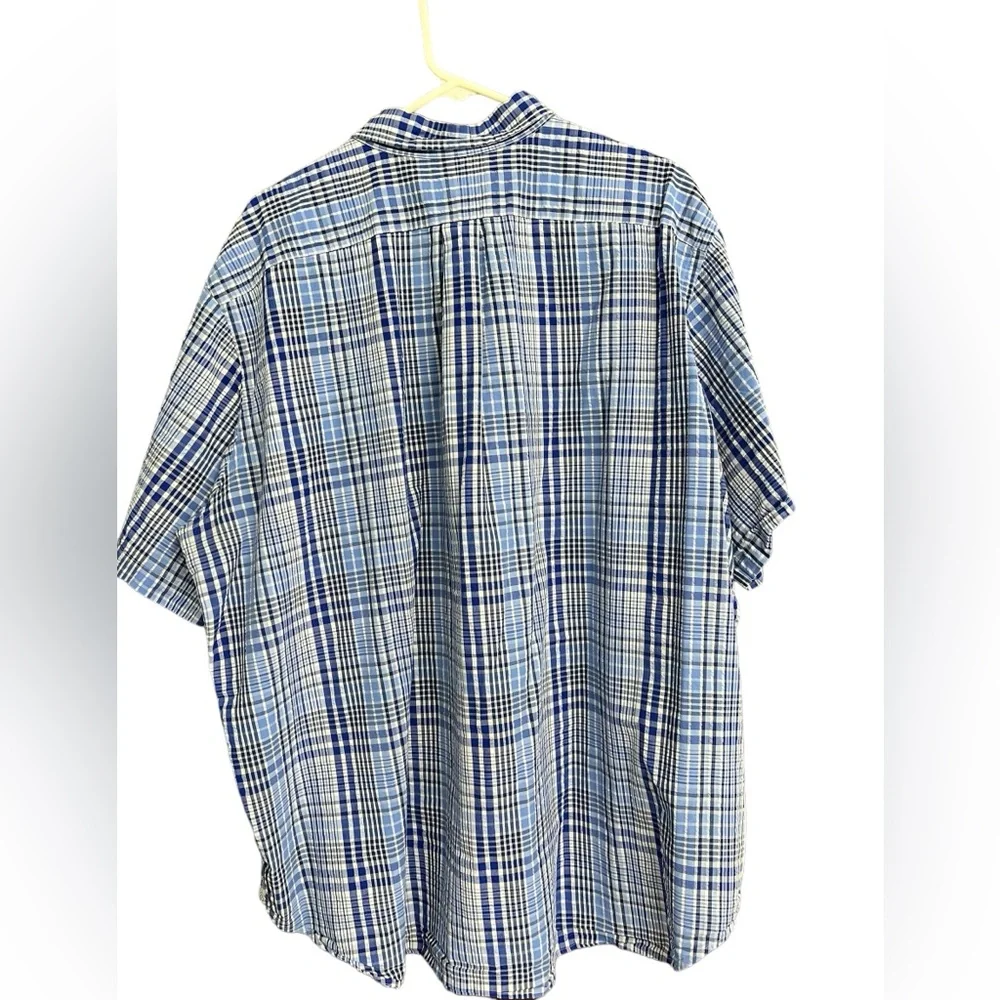 Ralph Lauren Blue Plaid Short Sleeve Casual Dress‎ Shirt Size 2XL